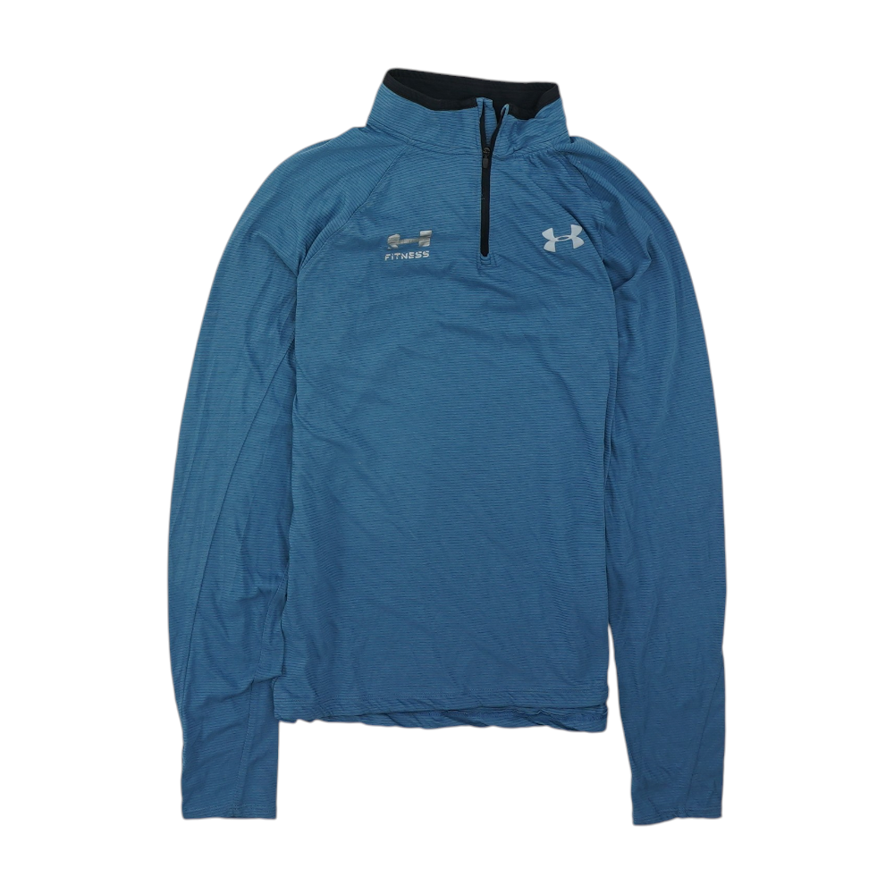 Blue Solid 1/4 Zip Pullover