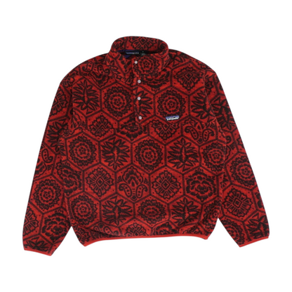Vintage Red Print 1/4 Zip Pullover