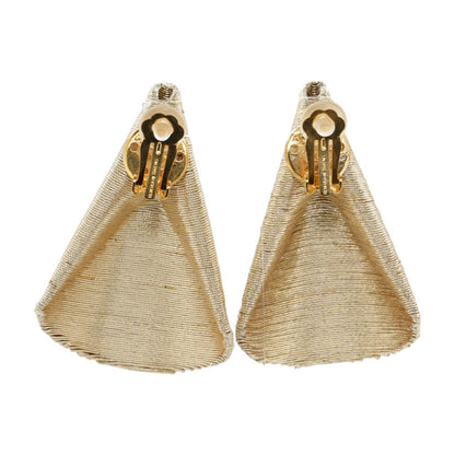 Gold Tone Large Cone Clip On Earrings