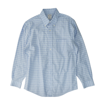 Blue Plaid Long Sleeve Button Down