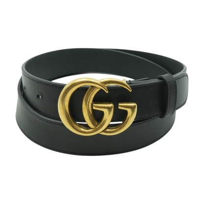 GG Marmont Belt in Black Leather