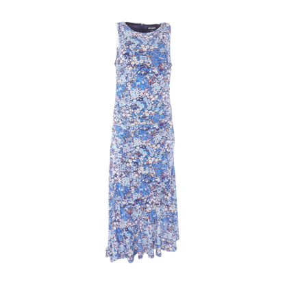 Blue Floral Midi Dress
