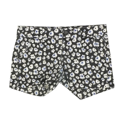 Black Floral Chino Shorts