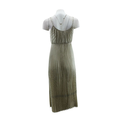 Silver Solid Midi Dress
