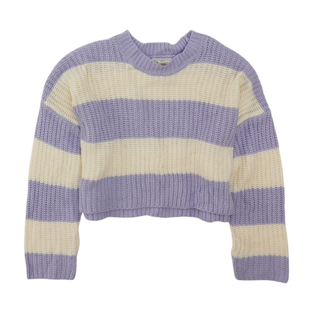 Purple Striped Pullover Sweater