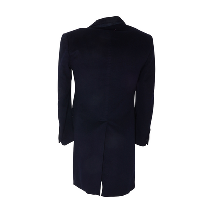 Navy Cashmere Blend Solid Coat