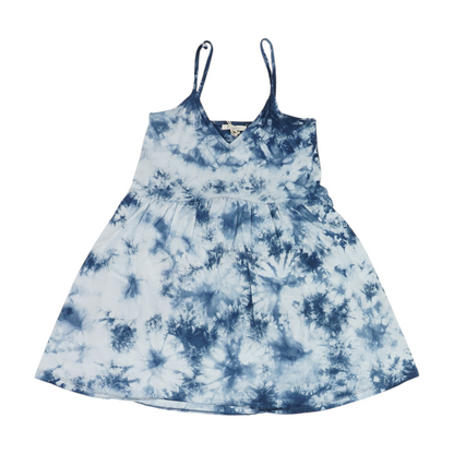 Blue Tie-Dye Mini Dress