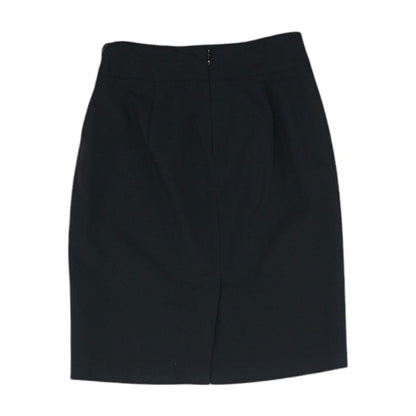 Black Solid Midi Skirt
