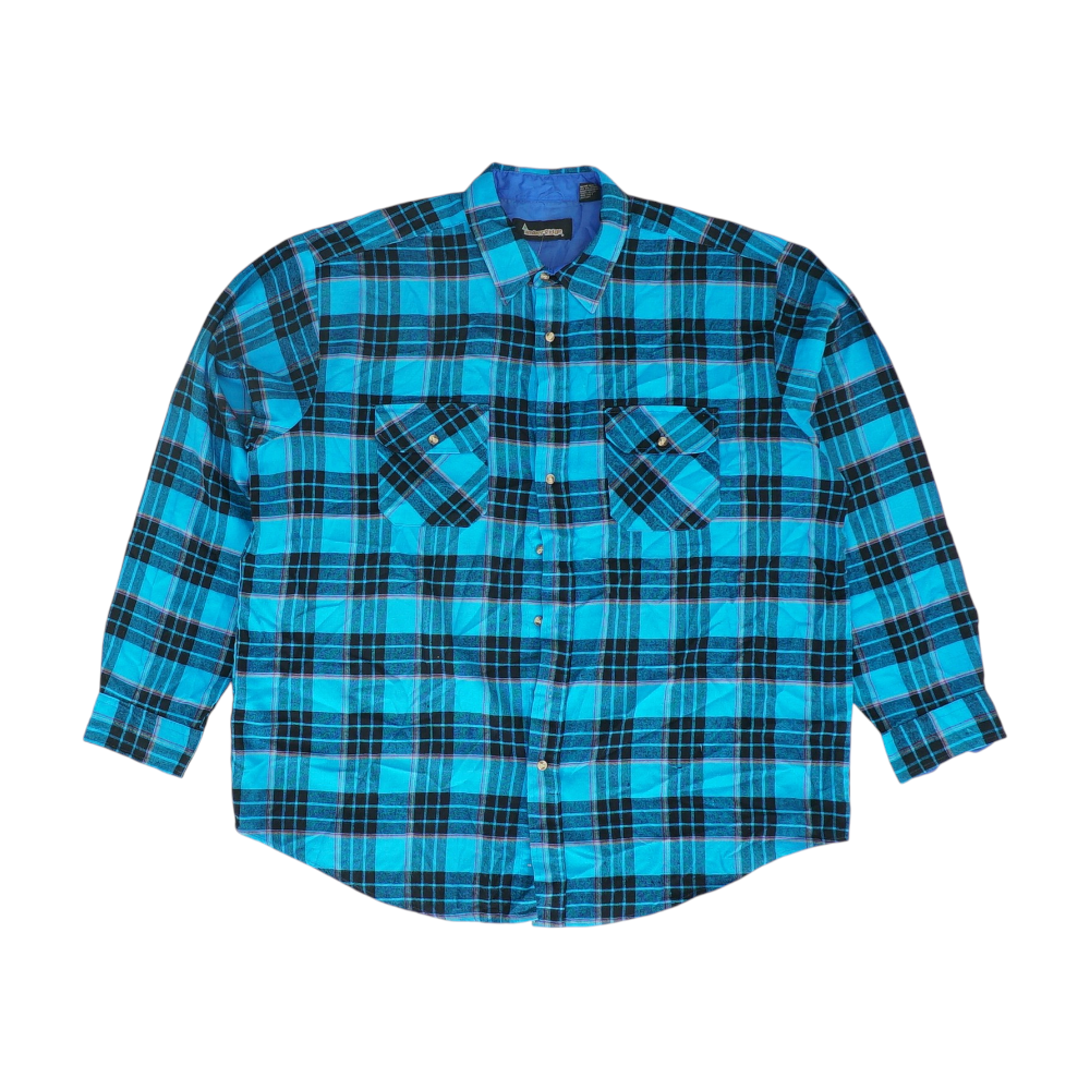 timber ridge Blue Big & Tall Plaid Flannel Button Down – Image 1