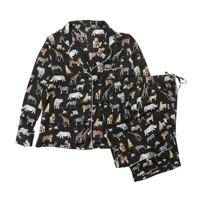 Black Print Pajama Set