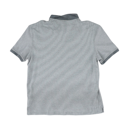 Gray Striped Short Sleeve Polo