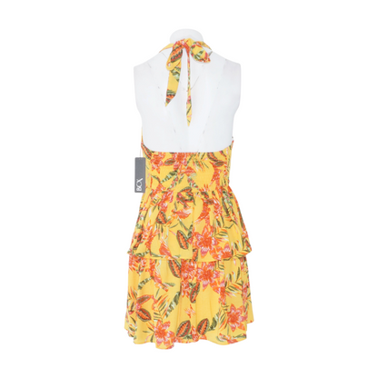 Orange Floral Mini Dress