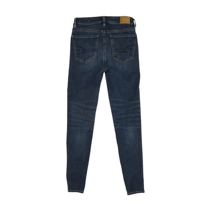 Blue Solid Mid Rise Jeans