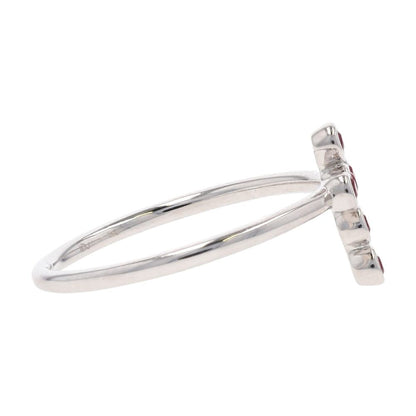 14K White Gold Bezel Set Ruby Stackable Cross Ring