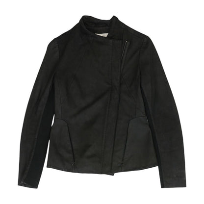 Black Solid Leather Jacket