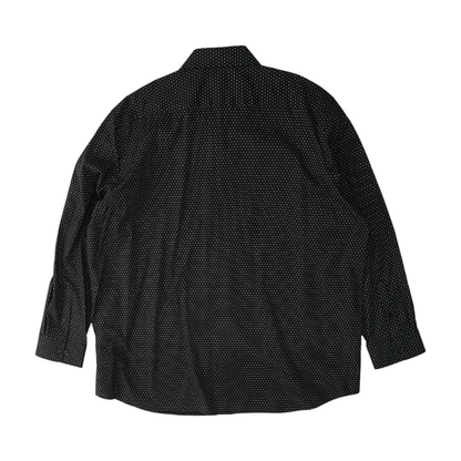 Black Print Long Sleeve Button Down