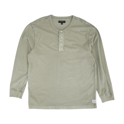 Beige Solid Henley T-Shirt