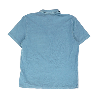 Blue Solid Short Sleeve Polo