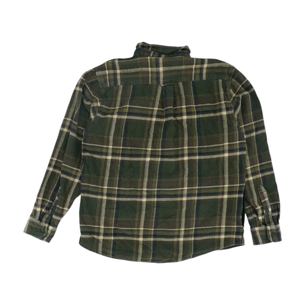 Olive Plaid Flannel Button Down