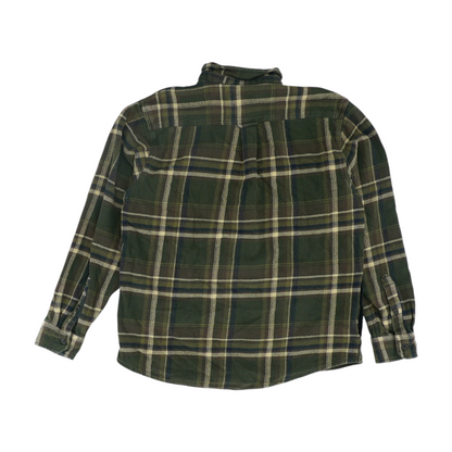 Olive Plaid Flannel Button Down