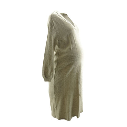 Beige Midi Maternity Dress