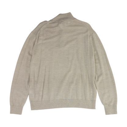 Tan Solid 1/4 Zip Sweater