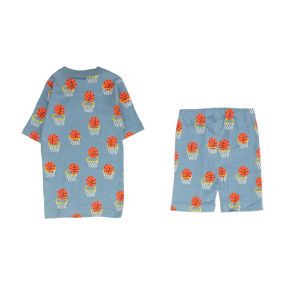 Blue Graphic Pajama Set