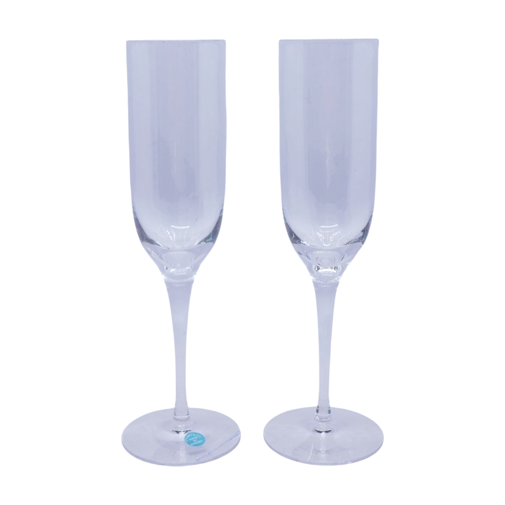 Tiffany & Co. Set of Two - Champagne Flutes in Crystal Glass – Image 2