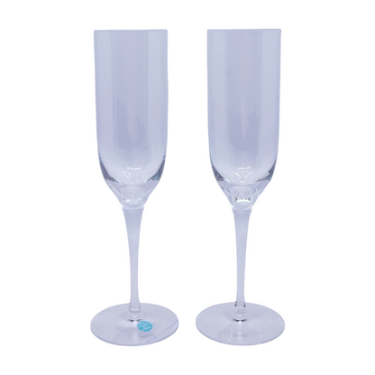 Tiffany & Co. Set of Two - Champagne Flutes in Crystal Glass – Image 2