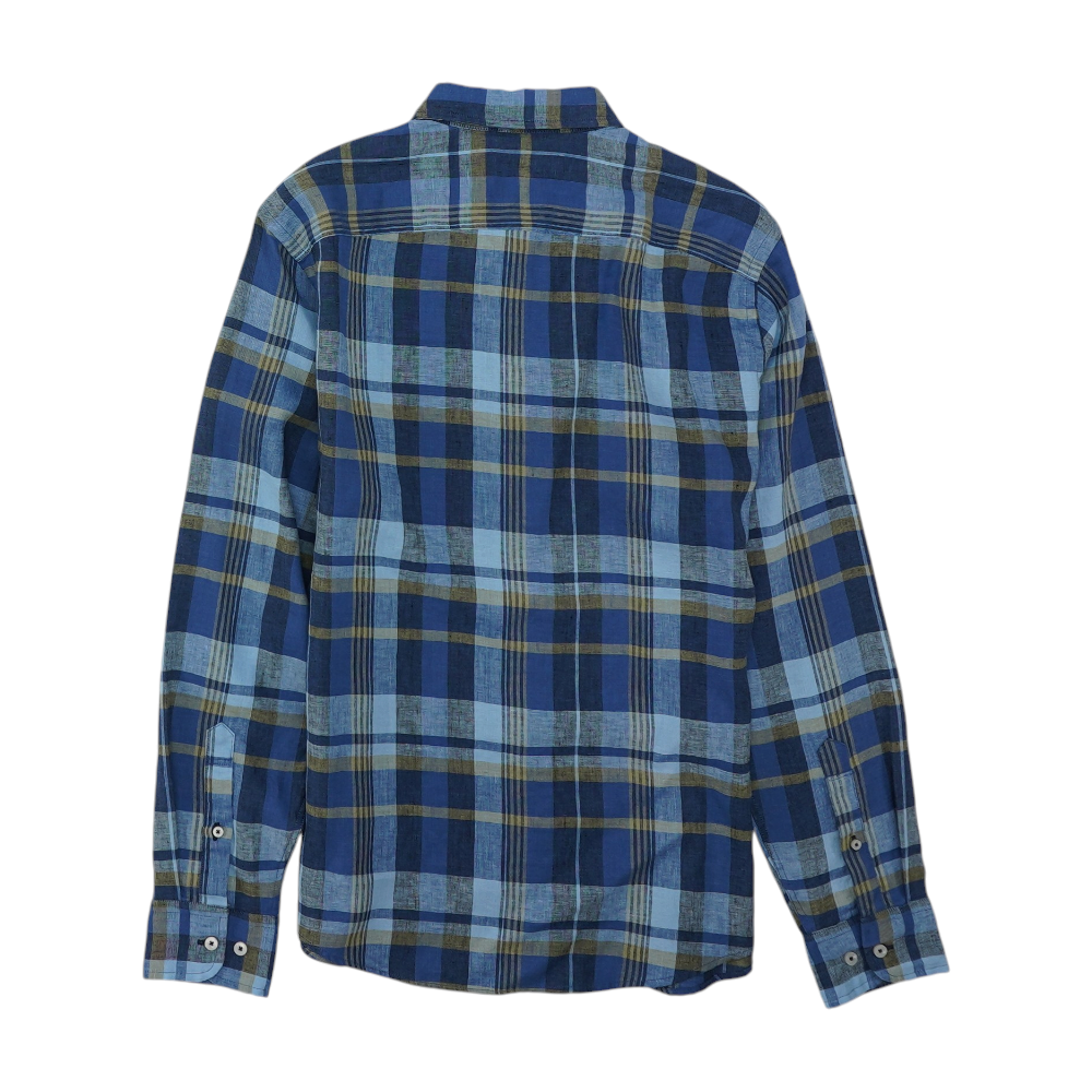 Blue Plaid Long Sleeve Button Down