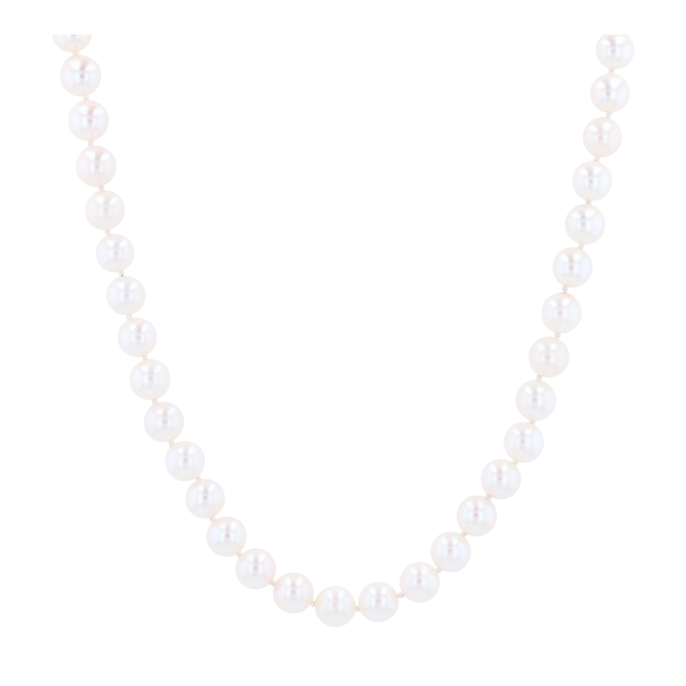 14K Yellow Gold Cultured Pearl Beaded Necklace