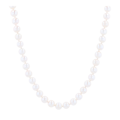 14K Yellow Gold Cultured Pearl Beaded Necklace