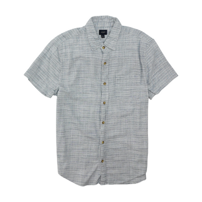 White Striped Short Sleeve Button Down