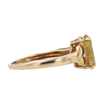 10K Yellow Gold Rutile Quartz Fashion Ring