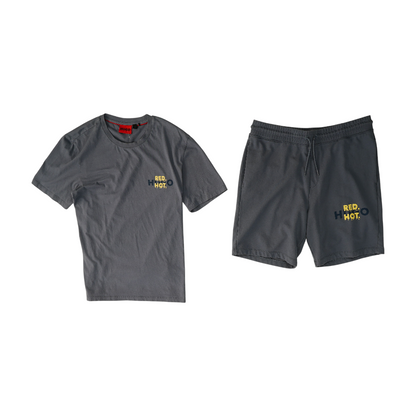 Gray Solid Short Set