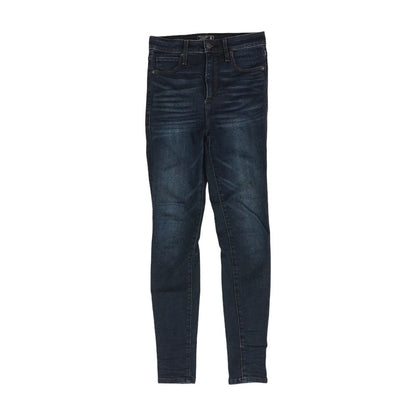Navy Solid High Rise Skinny Leg Jeans