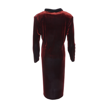 Red Petite Houndstooth Cardigan