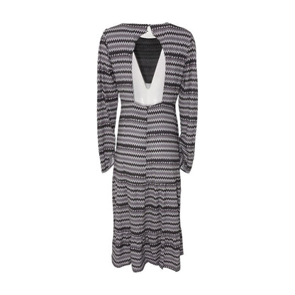 Gray Chevron Midi Dress