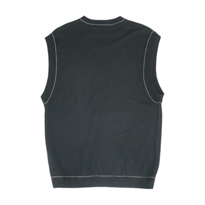 Black Solid Vest Sweater