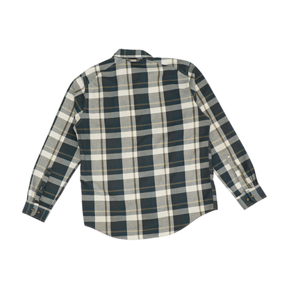 Navy Plaid Long Sleeve Button Down