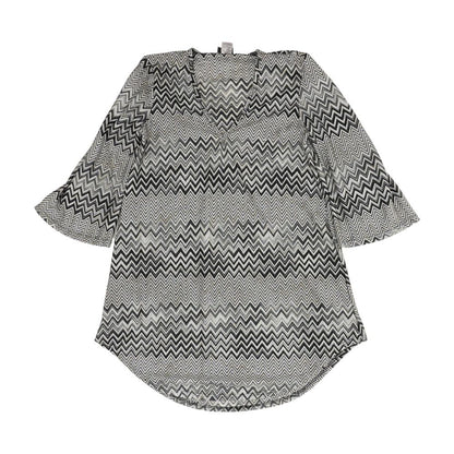 Black Chevron V Neck Knit Top
