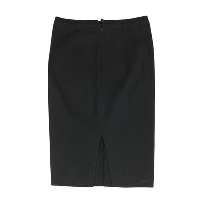 Black Solid Midi Skirt