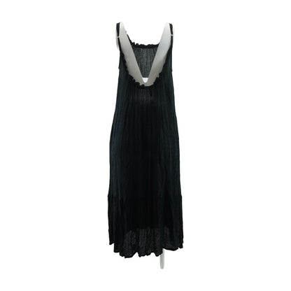 Black Solid Maxi Dress