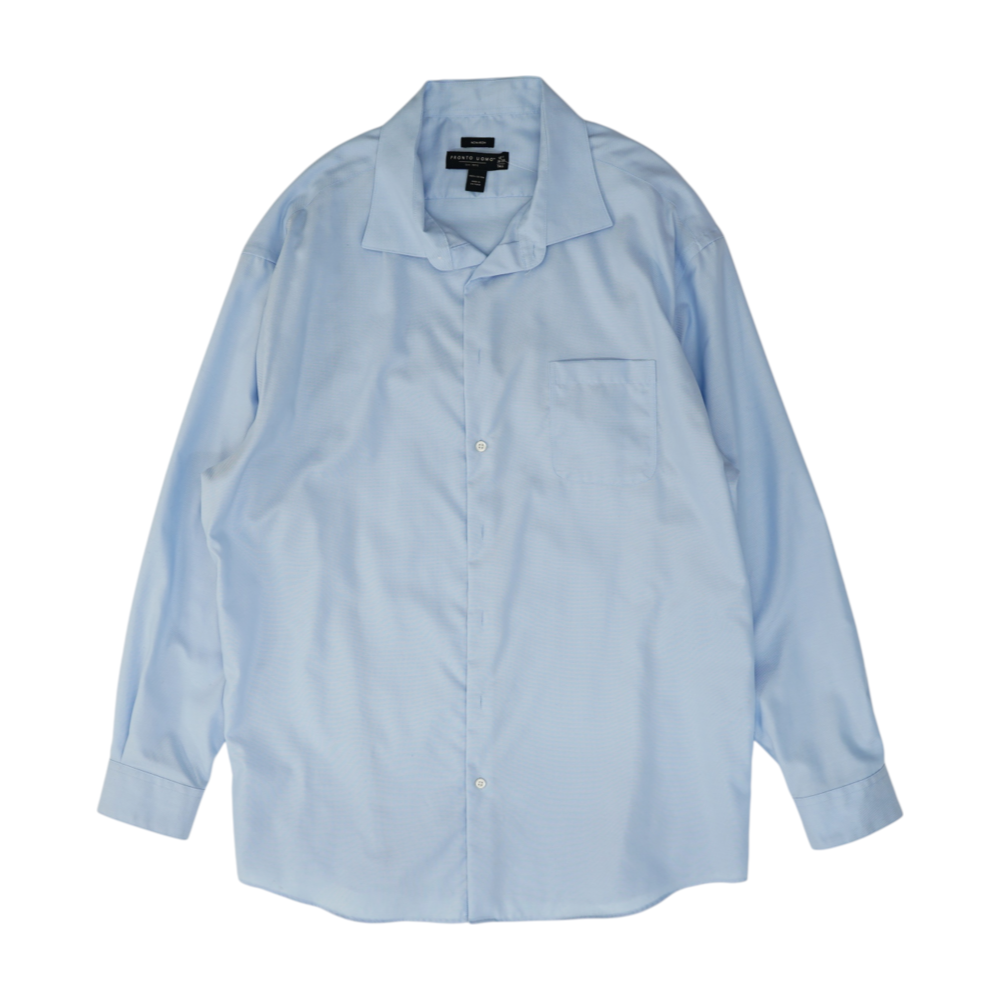 Blue Tall Solid Long Sleeve Button Down
