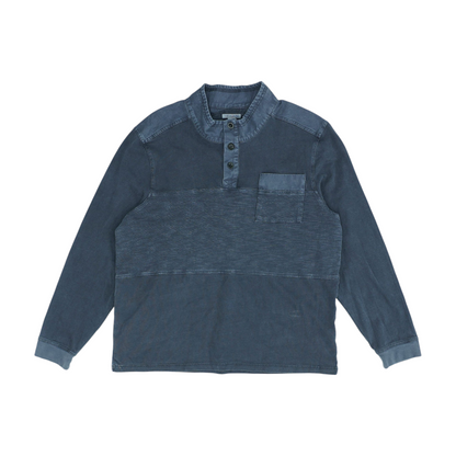 Gray Solid Long Sleeve Polo