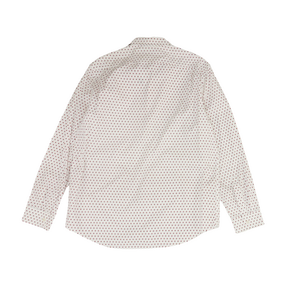 White Geometric Long Sleeve Button Down