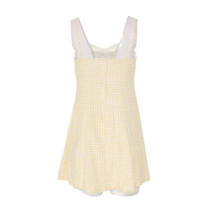Yellow Check Mini Dress