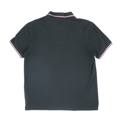 Black Solid Short Sleeve Polo
