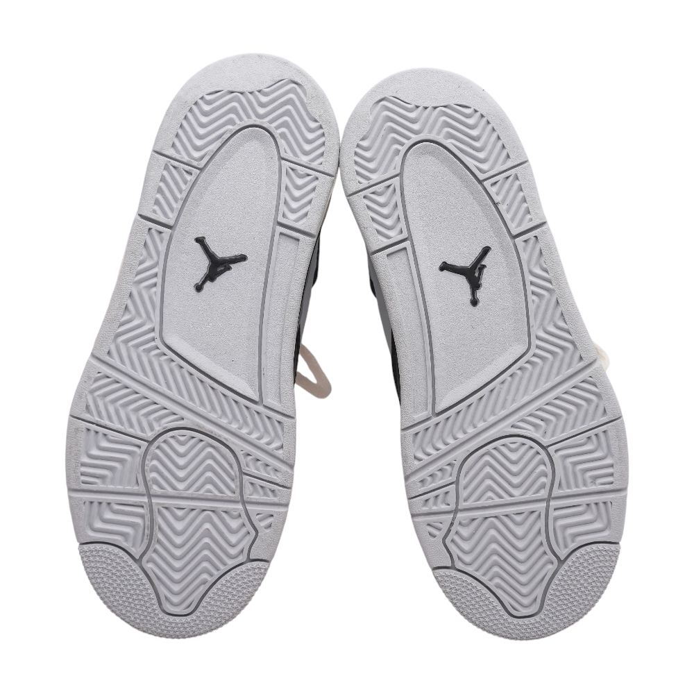 Air Jordan Jordan 4 Retro Gray Leather Athletic Shoes – Image 3