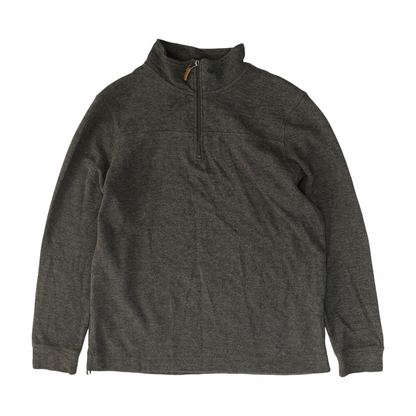Gray Solid 1/4 Zip Pullover